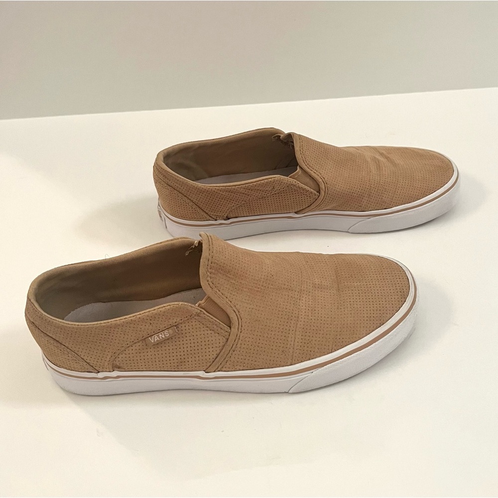 Vans Slip-On Suede Sneakers in Tan - Picture 10 of 13